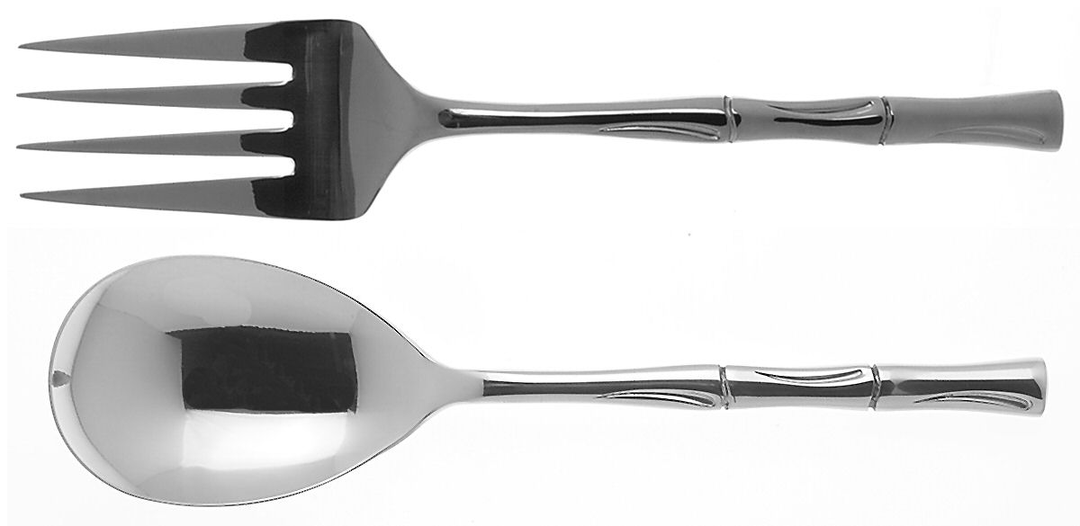 Bamboo (Stainless) Solid Serving Set by Oxford Hall-1