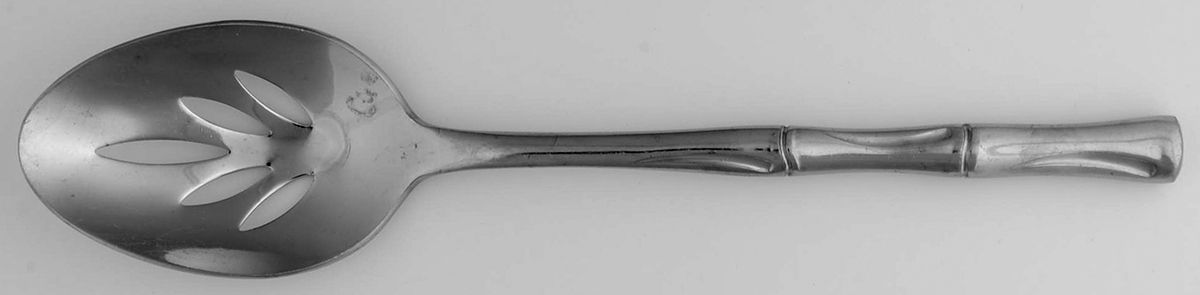 Bamboo (Stainless) Pierced Tablespoon (Serving Spoon) by Oxford Hall-1