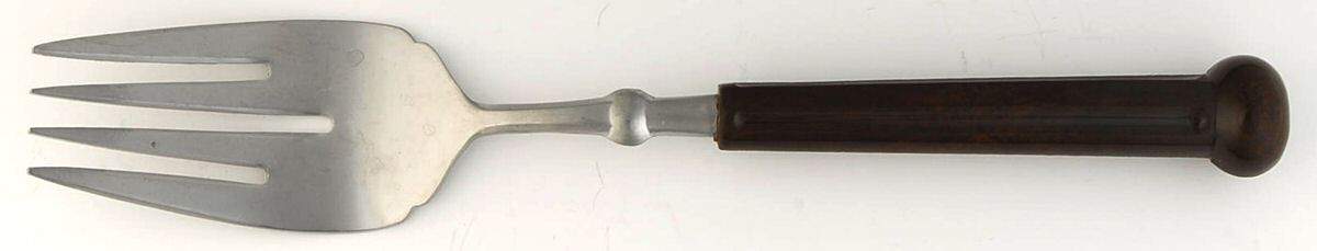 Fashion Wear-Brown (Stainless) Large Solid Cold Meat Serving Fork by Oxford Hall-1