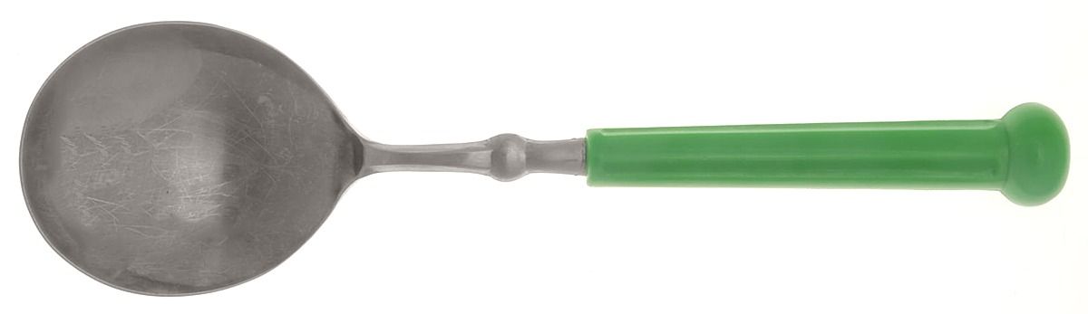 Fashion Wear-Lime Green (Stainless) Solid Smooth Casserole Spoon by Oxford Hall-1