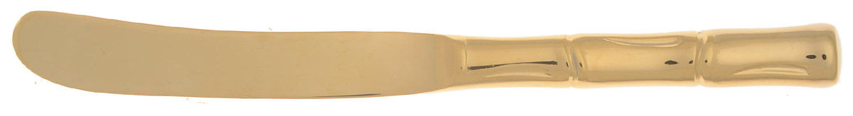 Golden Bamboo (Gold Electroplate) Flat Handle Butter Spreader by Oxford Hall-1