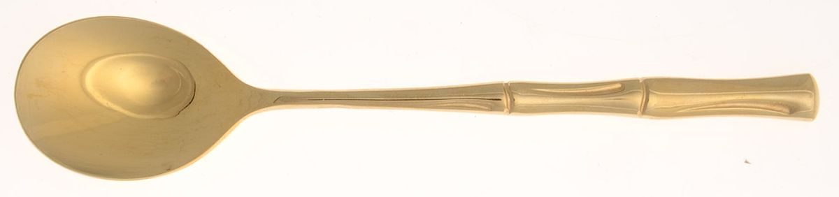 Golden Bamboo (Gold Electroplate) Sugar Spoon by Oxford Hall-1