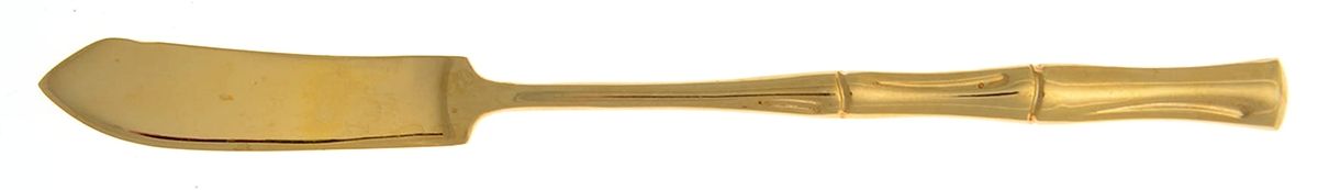 Golden Bamboo (Gold Electroplate) Flat Handle Master Butter Knife by Oxford Hall-1