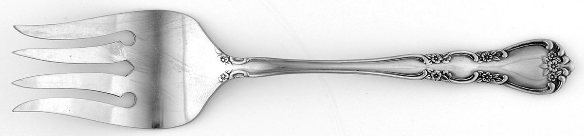 Rose Flute (Stainless) Medium Solid Cold Meat Serving Fork by Oxford Hall-1