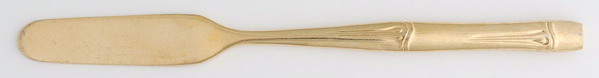 OXH5 (GOLD ELECTROPLATE) Flat Handle Butter Spreader by Oxford Hall-1