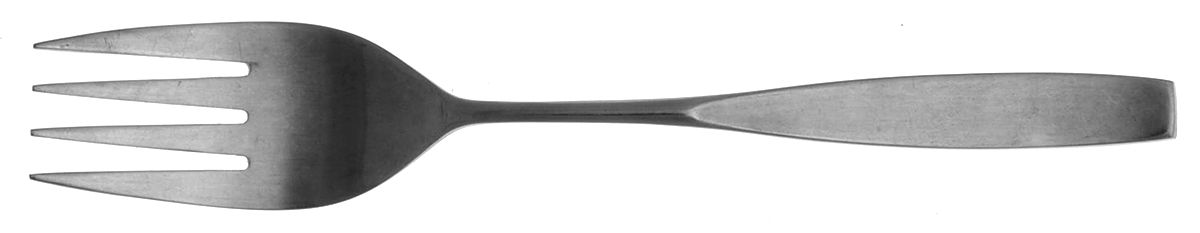 Secretariat (Stainless, Satin, Thin Handle) Medium Solid Cold Meat Serving Fork by Oxford Hall-1