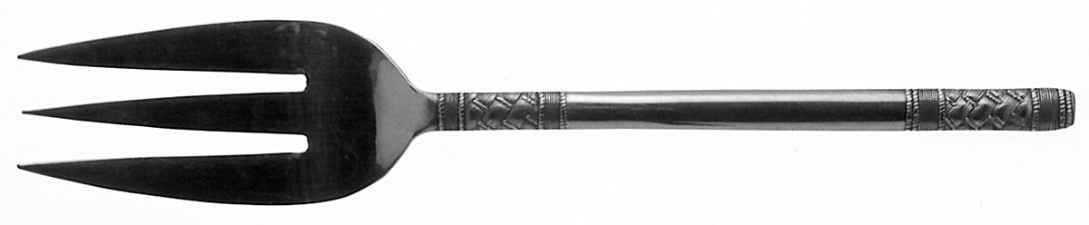 Weave (Stainless) Medium Solid Cold Meat Serving Fork by Oxford Hall-1