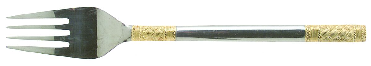 Weave (Stainless, Gold Accent) Individual Salad Fork by Oxford Hall-1