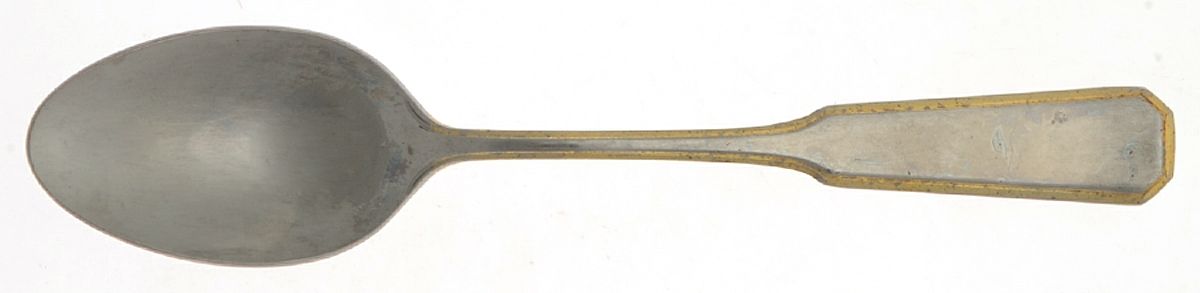 Golden Coppelia (Stainless, Gold Accent) Place/Oval Soup Spoon by Oxford Hall-1