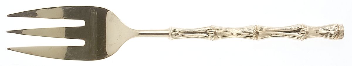 Gold Jade (Gold Electroplate) Large Solid Cold Meat Serving Fork by Oxford Hall-1