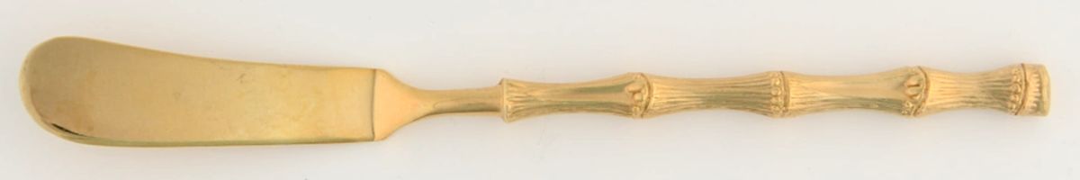 Gold Jade (Gold Electroplate) Flat Handle Master Butter Knife by Oxford Hall-1