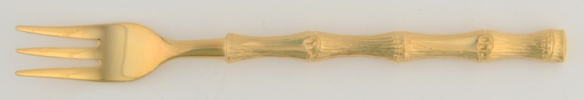 Gold Jade (Gold Electroplate) Cocktail/Seafood Fork by Oxford Hall-1
