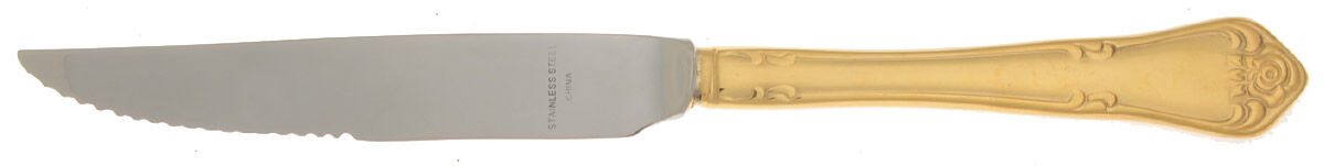 Golden Arbor Rose-True Rose Steak Knife Individual Hollow, Serrate HC by Oneida Silver-1