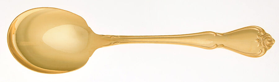 Golden Arbor Rose-True Rose Sugar Spoon by Oneida Silver-1