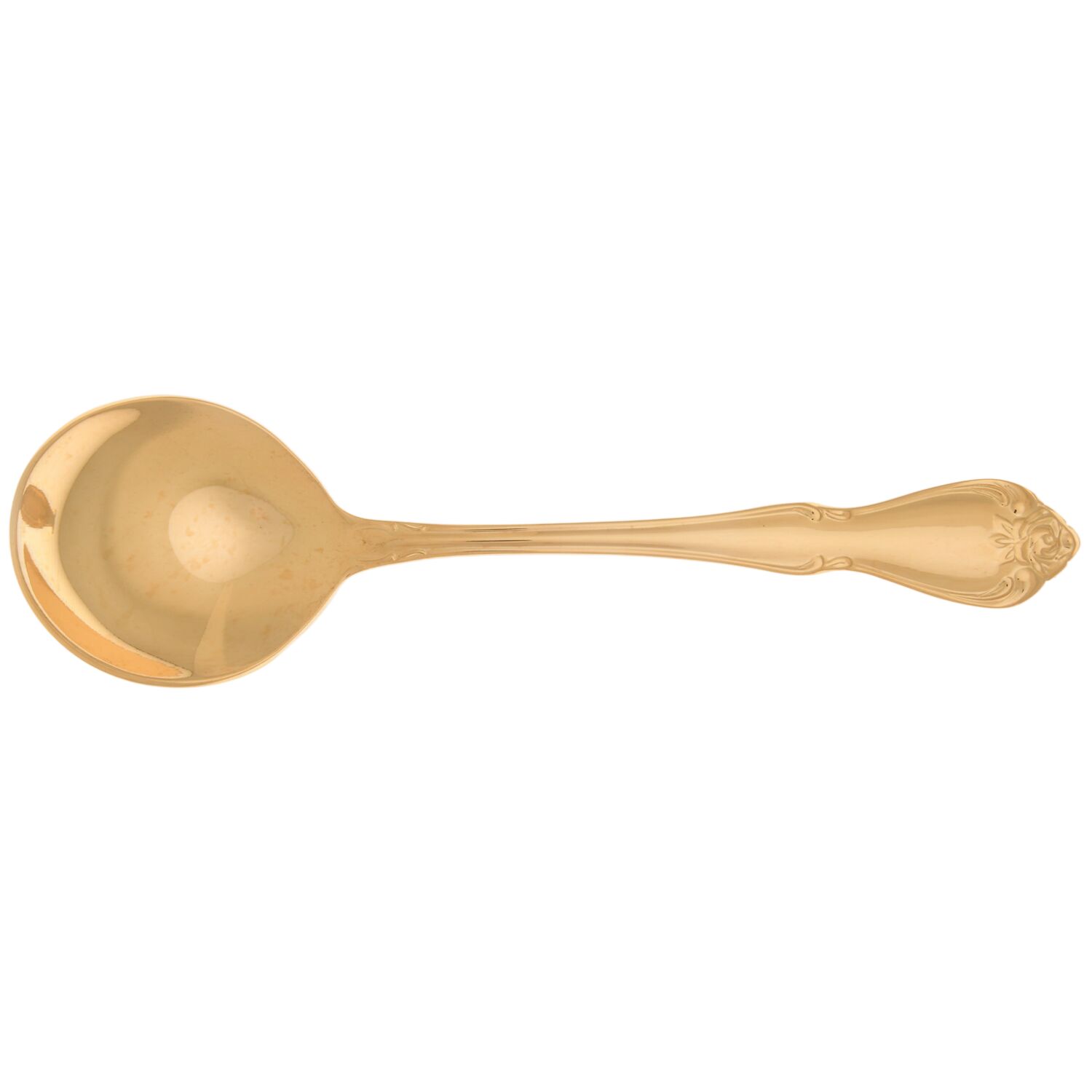 Golden Arbor Rose-True Rose Round Bowl Soup Spoon (Cream Soup) by Oneida Silver-1