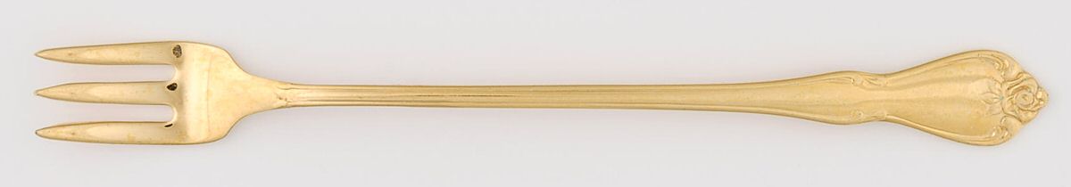 Golden Arbor Rose-True Rose Cocktail/Seafood Fork by Oneida Silver-1