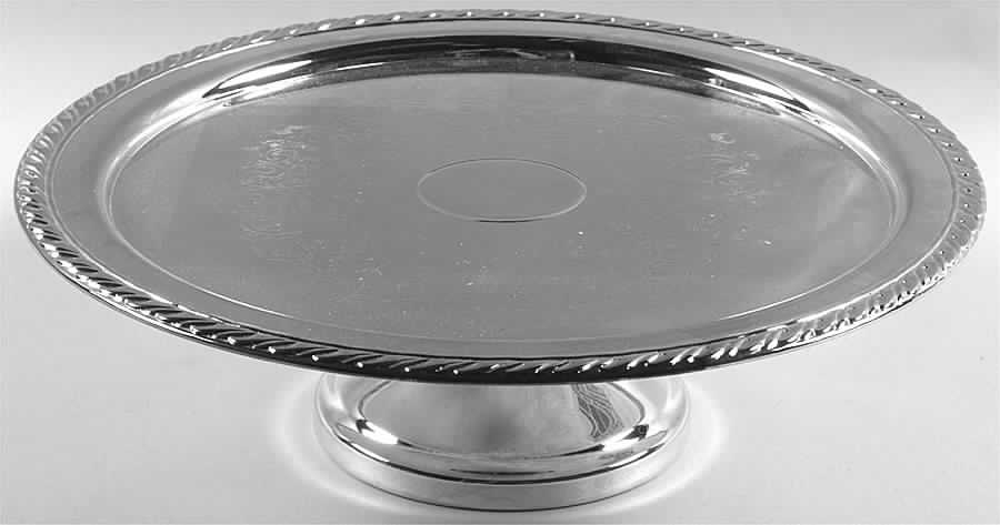 Arcadia (Silverplate, Hollowware) Silverplate Footed Cake Plate by Oneida Silver-1