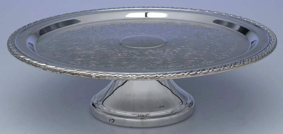 Maybrook (Silverplate Hollowware) Silverplate Cake Stand by Oneida Silver-1