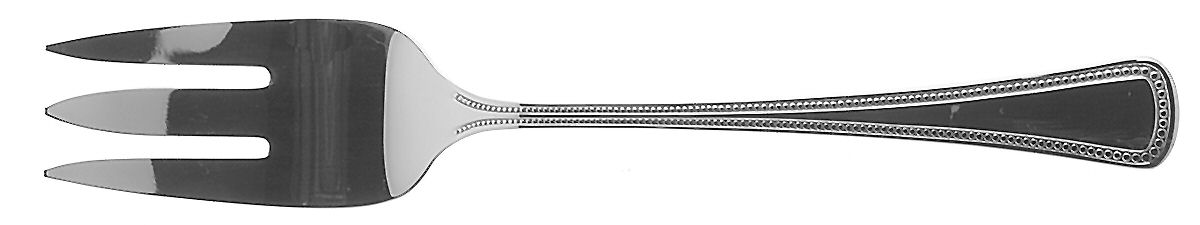 Golden Needlepoint-Beadedartistry Medium Solid Cold Meat Serving Fork by Oneida Silver-1