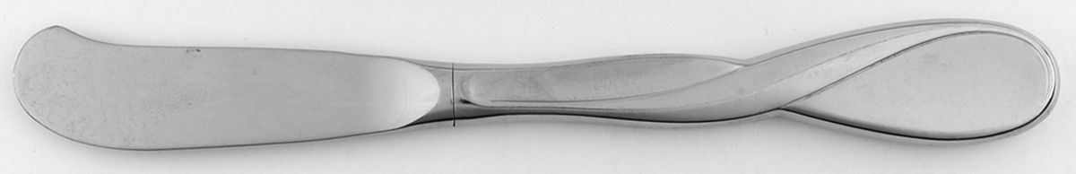 Satin Aquarius (Stainless) Butter Spreader Hollow Hdl-Paddle/Stainless Blade by Oneida Silver-1