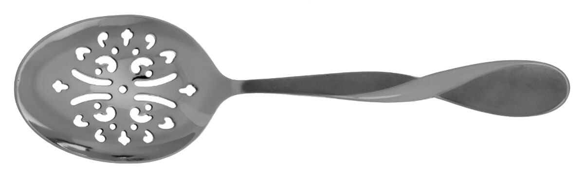 Satin Aquarius (Stainless) Casserole Spoon with Pierced Bowl HC by Oneida Silver-1