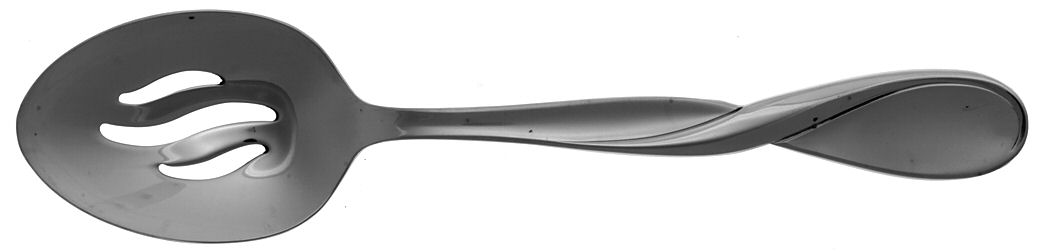 Satin Aquarius (Stainless) Pierced Tablespoon (Serving Spoon) by Oneida Silver-1