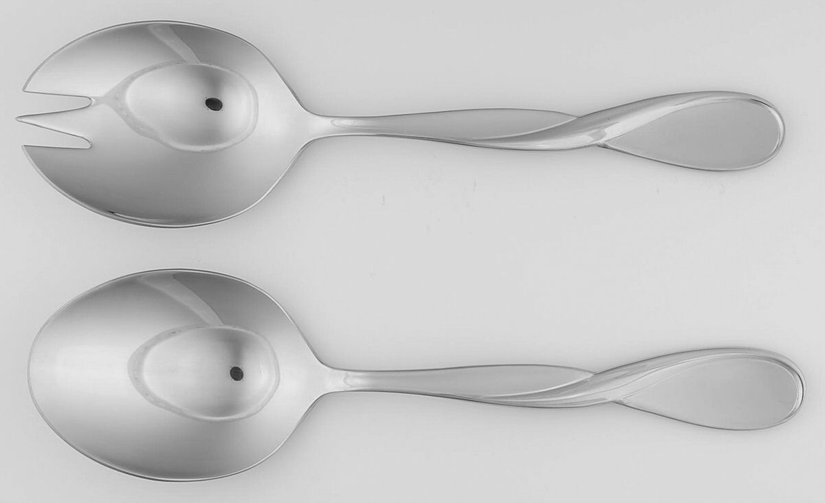 Satin Aquarius (Stainless) (2 Pc) Solid Salad Set by Oneida Silver-1