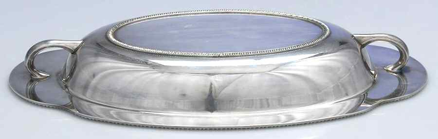 Haddon (Silverplate, Hollowware) Double Vegetable Bowl-Lid by Oneida Silver-1