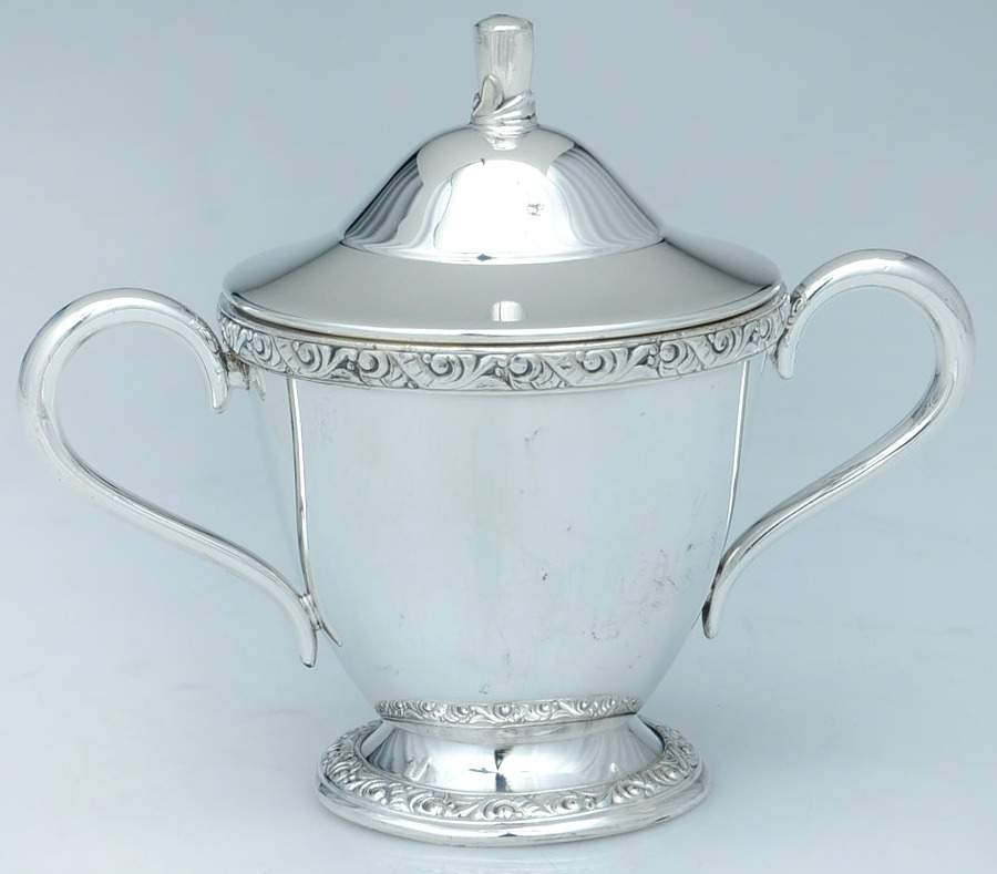 Brookline (Silverplate Hollowware) Sugar Bowl & Lid by Oneida Silver-1