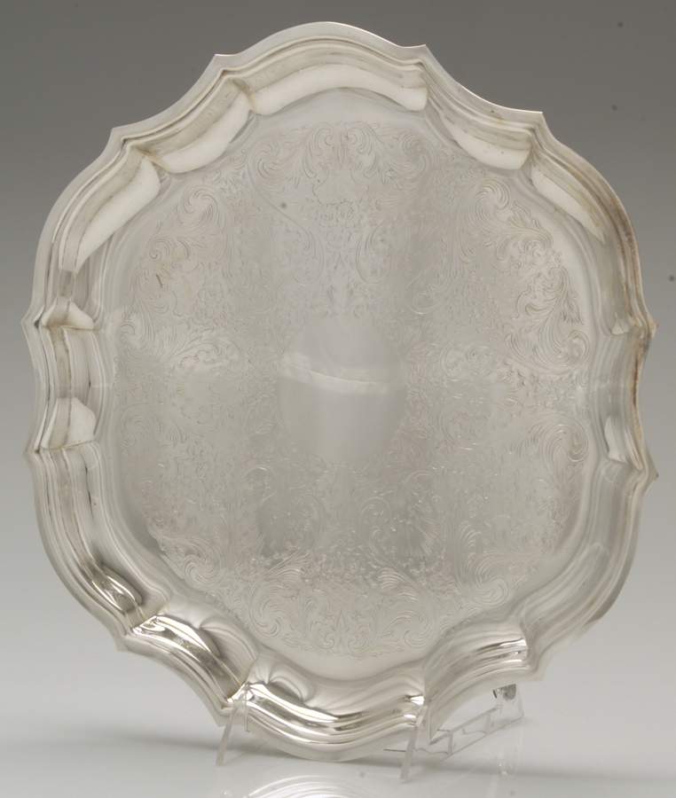 Chippendale (Silverplate Hollowware) 13" Round Tray by Oneida Silver-1