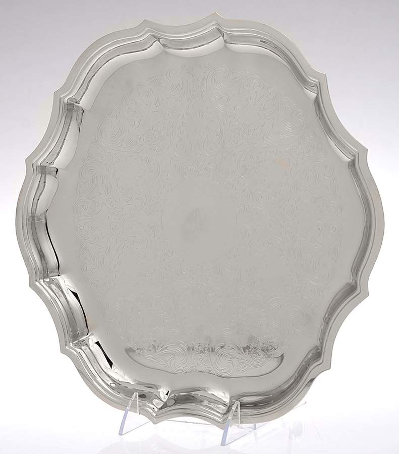 Chippendale (Silverplate Hollowware) 13" Round Tray by Oneida Silver-1