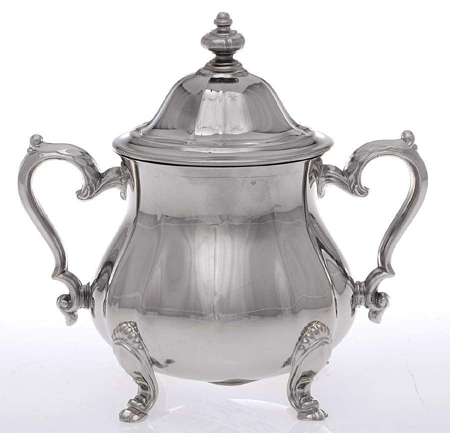 Chippendale (Silverplate Hollowware) Sugar Bowl & Lid by Oneida Silver-1