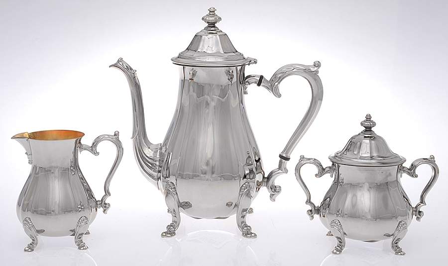 Chippendale (Silverplate Hollowware) (3 Pc) Coffee Set (PCP,PCR,PSU) by Oneida Silver-1