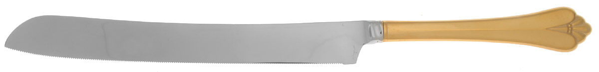 Golden Royal Flute (Gold Electroplate) Wedding Cake Knife with Stainless Blade HC by Oneida Silver-1