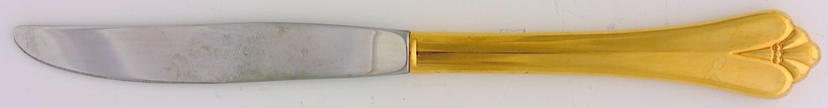 Golden Royal Flute (Gold Electroplate) Modern Hollow Knife by Oneida Silver-1