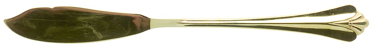 Golden Royal Flute (Gold Electroplate) Flat Handle Master Butter Knife by Oneida Silver-1