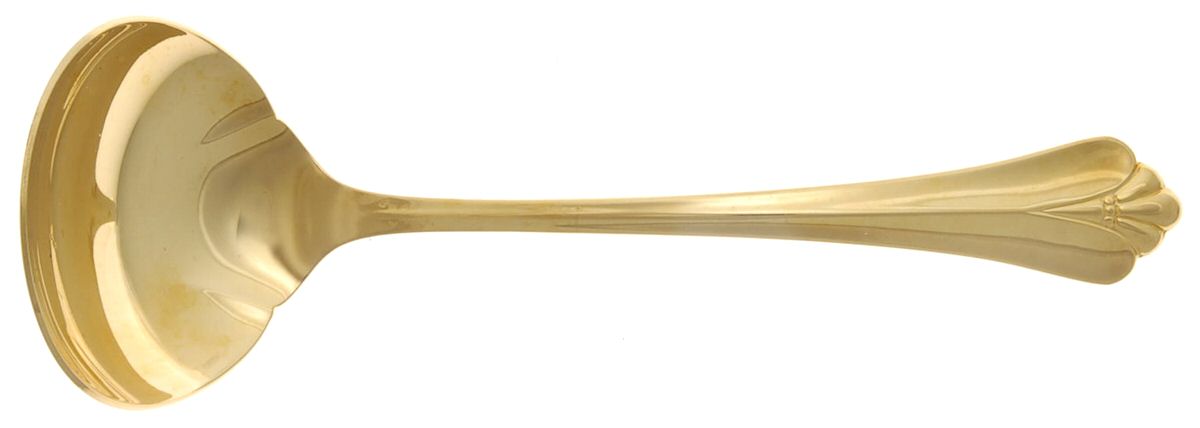 Golden Royal Flute (Gold Electroplate) Solid Gravy Ladle by Oneida Silver-1