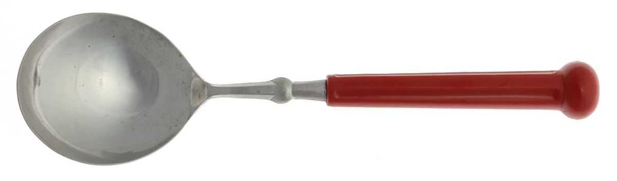 Fashion Wear-Red (Stainless) Solid Smooth Casserole Spoon by Oxford Hall-1