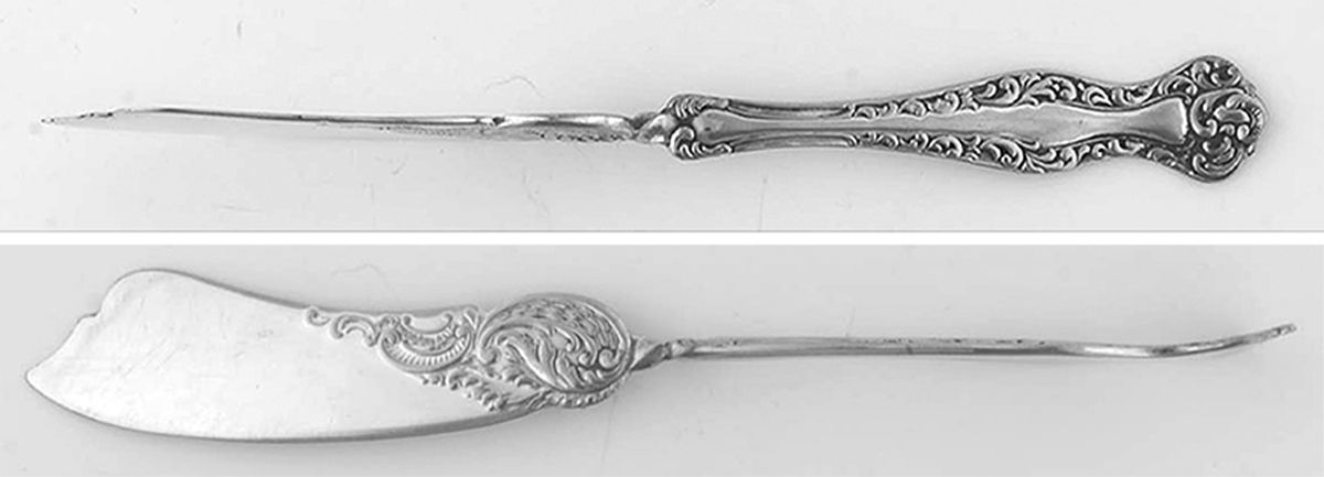 Oneida Community One Flat Twisted Handle Master Butter Knife by Oneida Silver-1