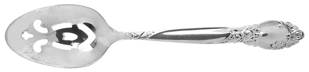 Ballad-Country Lane (Silverplate, 1953) Pierced Tablespoon (Serving Spoon) by Oneida Silver-1