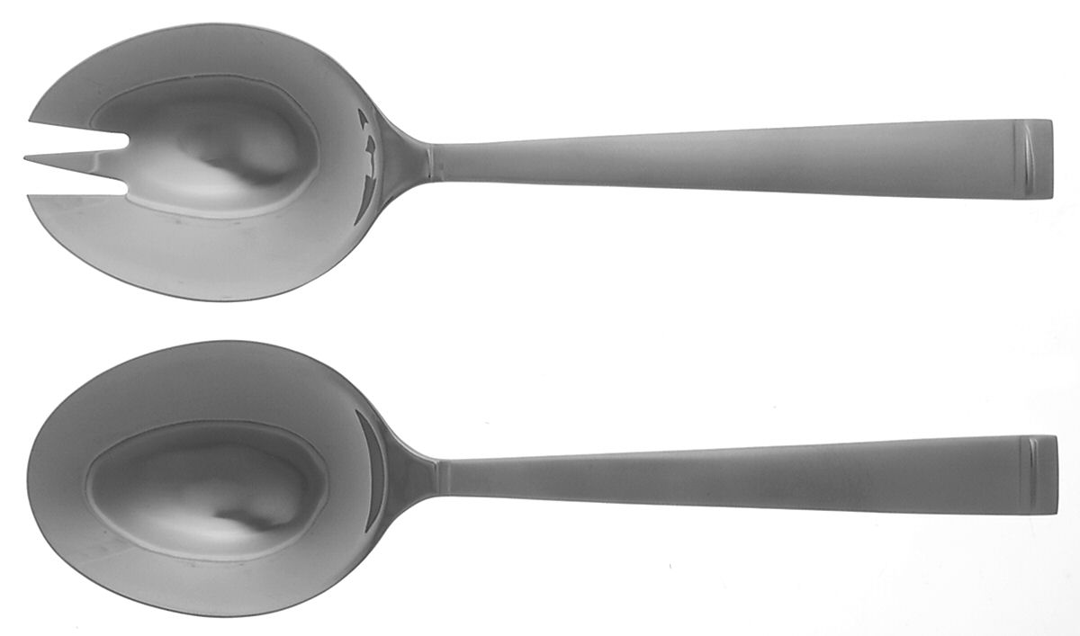 Frost (Stainless) (2 Pc) Solid Salad Set by Oneida Silver-1