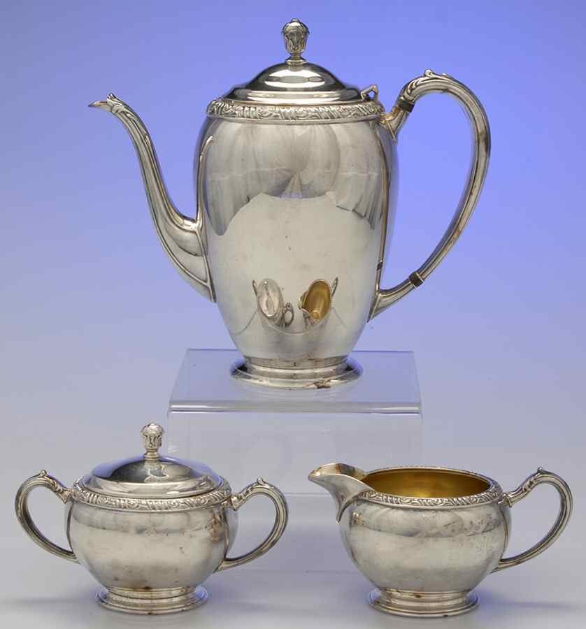Woodcliff (Silverplate, Hollowware) (3 Pc) Coffee Set (PCP,PCR,PSU) by Oneida Silver-1