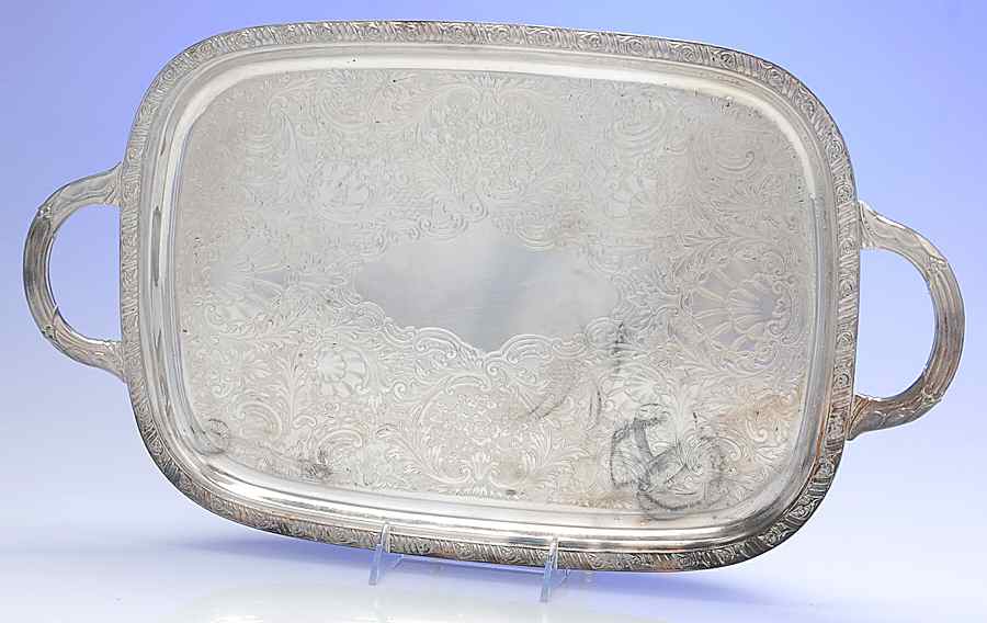 Woodcliff (Silverplate, Hollowware) 16" Waiter Tray by Oneida Silver-1