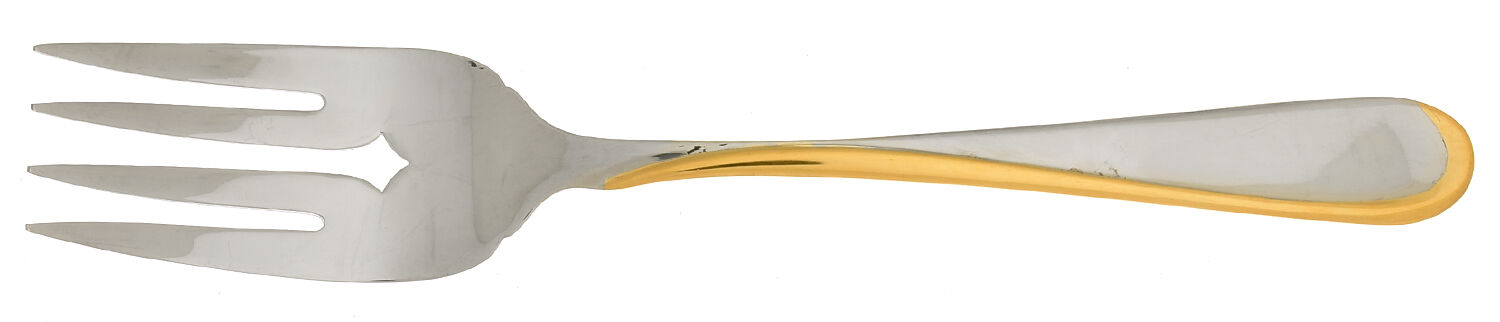 Golden Flight-Reliance  (Stainless) Medium Solid Cold Meat Serving Fork by Oneida Silver-1