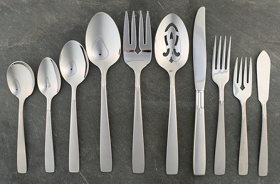 Satin Accent (Stainless) 45 Piece Starter Set by Oneida Silver-1
