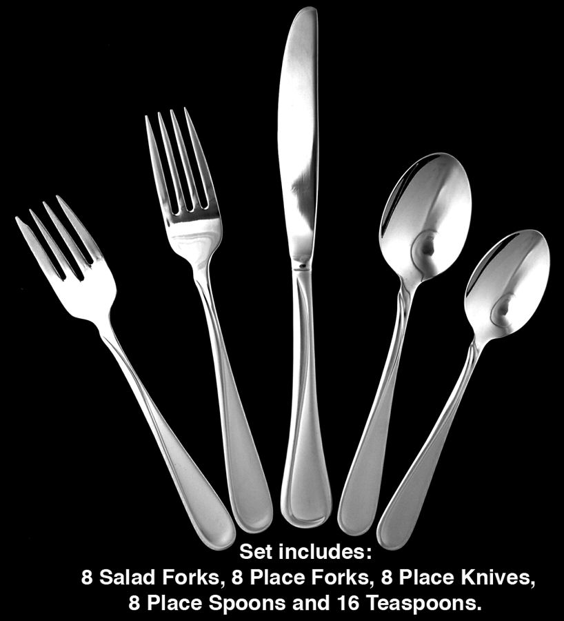 Satin Flight (Stainless) 48 Piece Set by Oneida Silver-1