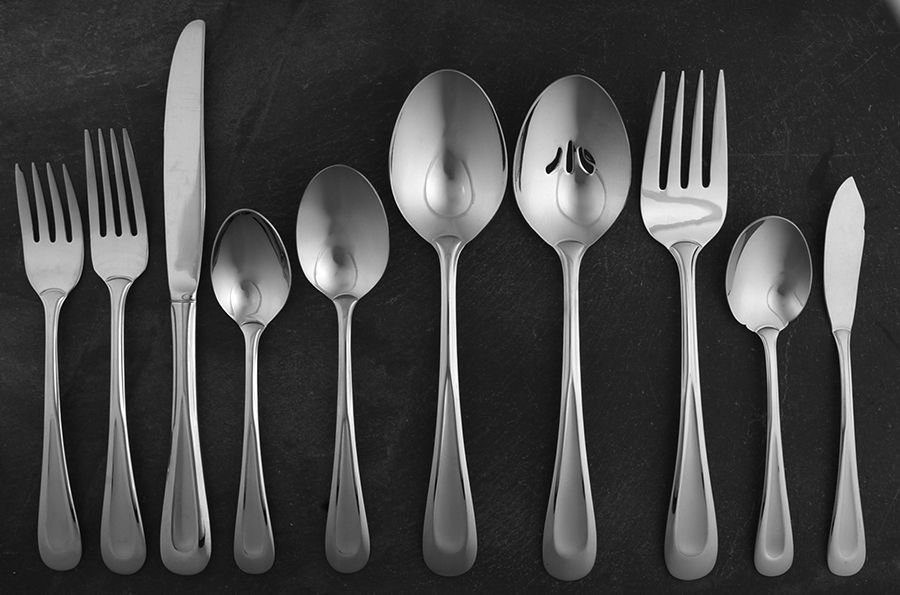Satin Sand Dune (Stnl, Wide Frost Indent Center) 45 Piece Starter Set by Oneida Silver-1