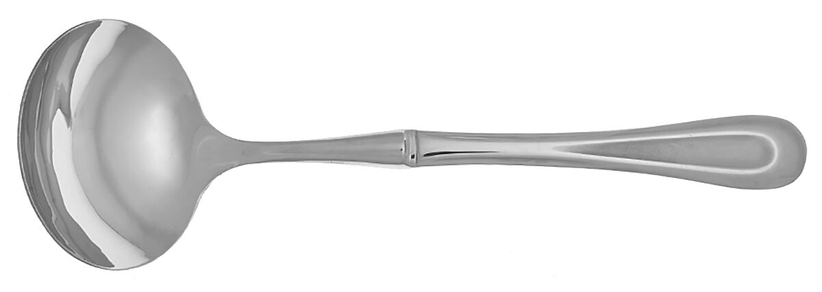 Satin Sand Dune (Stnl, Wide Frost Indent Center) Gravy Ladle with No Spout Stainless Bowl HC by Oneida Silver-1