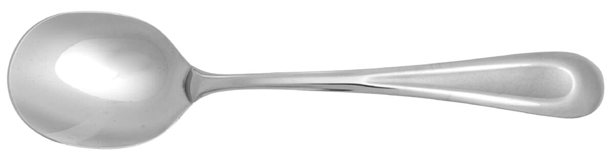 Satin Sand Dune (Stnl, Wide Frost Indent Center) Round Bowl Soup Spoon (Cream Soup) HC by Oneida Silver-1