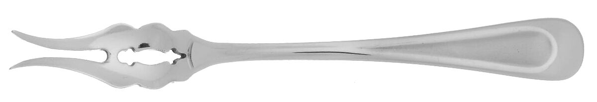 Satin Sand Dune (Stnl, Wide Frost Indent Center) Butter Pick with Two Tines and Pierced Bowl HC by Oneida Silver-1